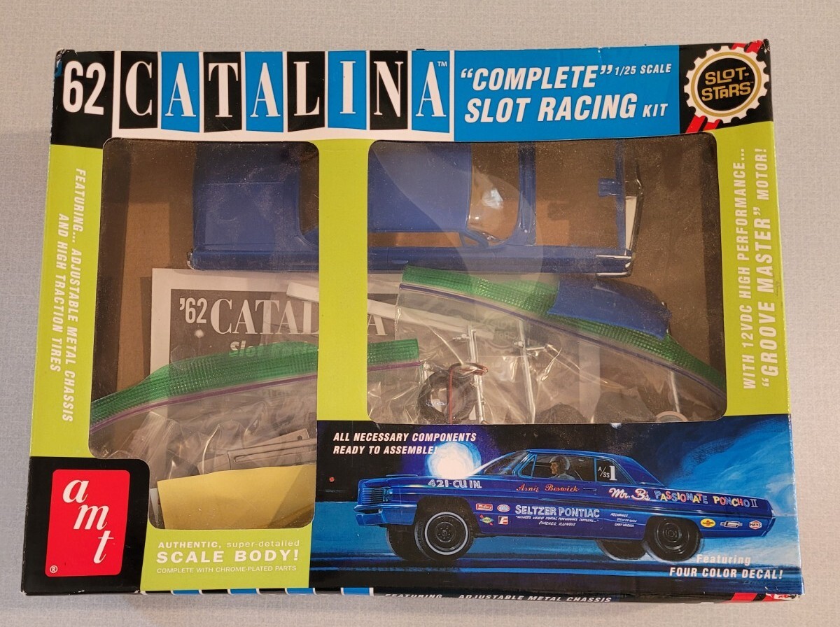 AMT Slot Car Kit 62 Pontiac Catalina Super Stock NHRA Open Box Read