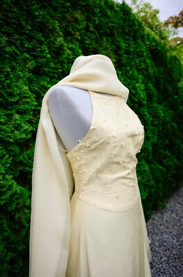 MAX MARA ABENDKLEID VON PIANOFORTE DI MAX MARA IN CHAMPAGNERFARBEN UND GRÖSSE 36