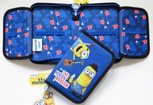 MINIONS SCHWARZ FEDERMAPPE SCHULE ETUI LEER FEDERTASCHE NEU
