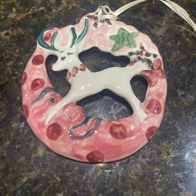 Gail Pittman Reindeer Ornament 1999 Darker Red Collectible 1 Of 4 Available