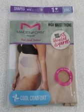 Maidenform Flexees High Waist Thong Women's Size 2XL Tan Cool Comfort
