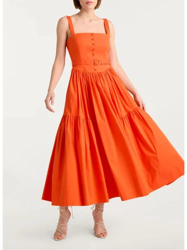 Women Cinq à Sept Square Neck High Waist Backless Tank Midi Dress - Bild 3 von 7