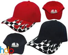 6 Panel Cotton Fire Flame Racing Chopper Hot Rod Baseball Cap Hat