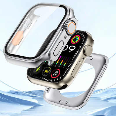 Waterproof Case w/ Tempered Glass Screen Protector For Apple Watch 40/41/44/45mm
