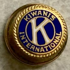 Vintage KIWANIS INTERNATIONAL Screwback Hat Pin Button    B