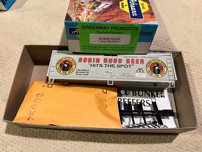 Robin Hood Beer Fontanelle Reefer HO SCALE GREENWAY PRODUCTS CUSTOM PAINT NOS
