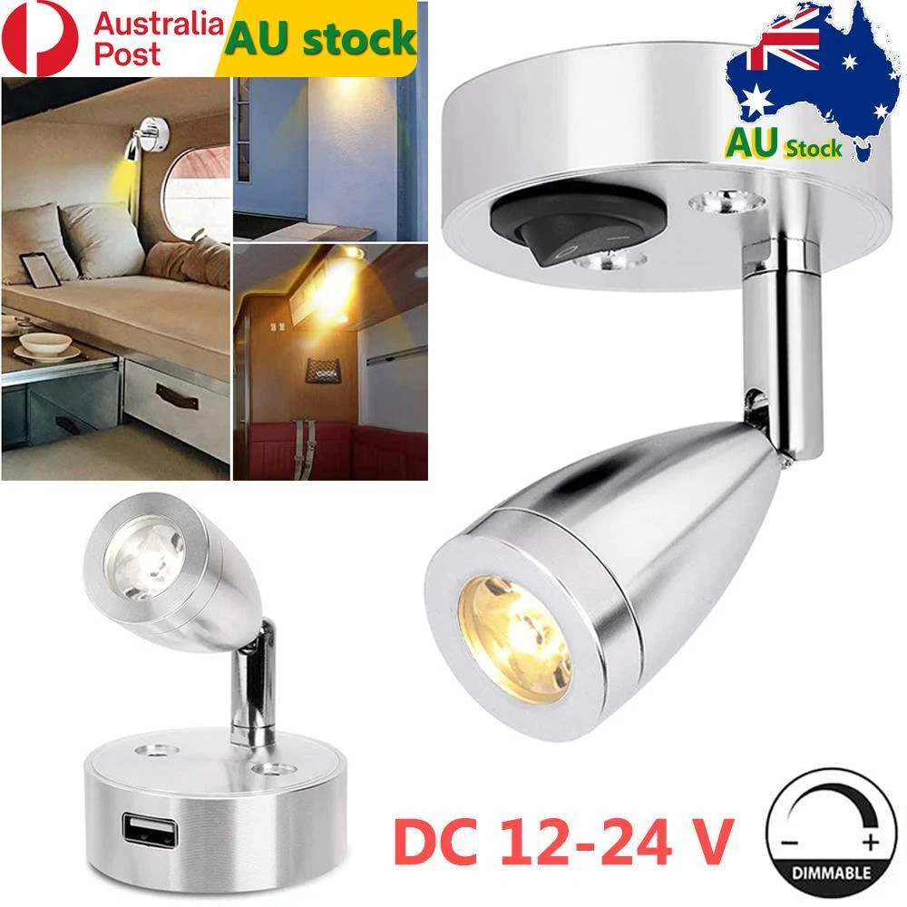 RV LED Spotlight Dimmable Touch Switch Wall Light Yacht LED