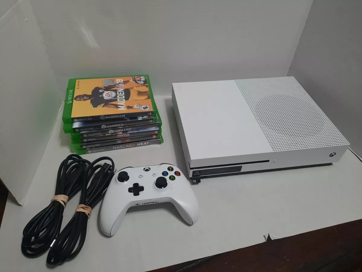 Xbox One S Model 1681 Bundle 6 Games 1 Controller White Console 1