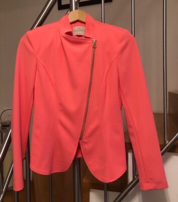 Rinascimento Blazer/Jacke tailliert, Reißverschluss, Koralle, Gr. S / 36, NEU