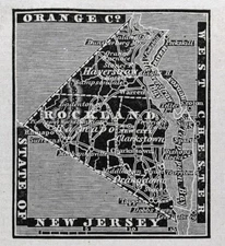 1836 Gordon Woodcut Map Rockland County NY New City Stony Point Hudson River