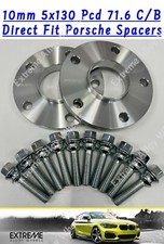 Alloy Wheel Spacers 10mm Fits Porsche Cayenne Panamera + Bolts 5x130 71.6