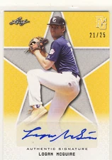 LOGAN MCGUIRE 2020 Leaf Perfect Game National Showcase Yellow AUTO /25 INDIANS
