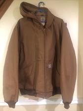 Vintage 90s CARHARTT Men's Hooded Jacket XL Lined Coat J131 BRN MADE IN USA