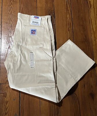 Vtg Caboose Ivory Painter Pants Heavy Pants 40x30 8 Pockets 1 Loop
