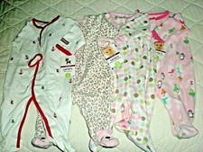 CARTER'S GIRLS BABY FALL WINTER ONE PIECE LOT OF 4 NWT WARM SZ 3 MOS