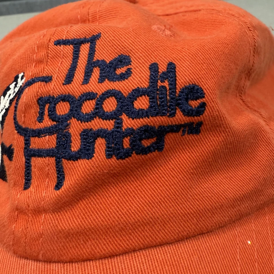 Vintage Crocodile Hunter Hat Embroidered Rare Y2K Animal Planet Orange Outdoors - Image 3 of 4