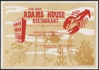 Vintage placemat THE NEW ADAMS HOUSE RESTAURANT lobster pictured Boston Mass — photo 2