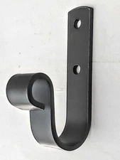 Wreath Hook w/ screws - Amish made sturdy black metal wrought iron wall hanger