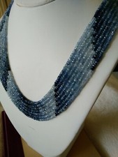 NEW MultiColor Sapphire Faceted Rondelle Seven Strands Beads Necklace Slide Ball