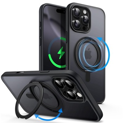 JETech 360 Degree Rotatable Ring Case for iPhone 16 Pro 6.3-Inch