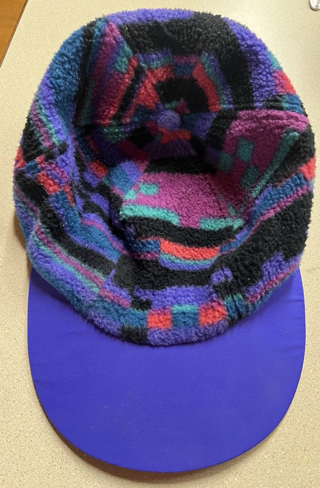 Vintage 80s 90s Columbia fleece Aztec Hat Cap S/M Made in USA