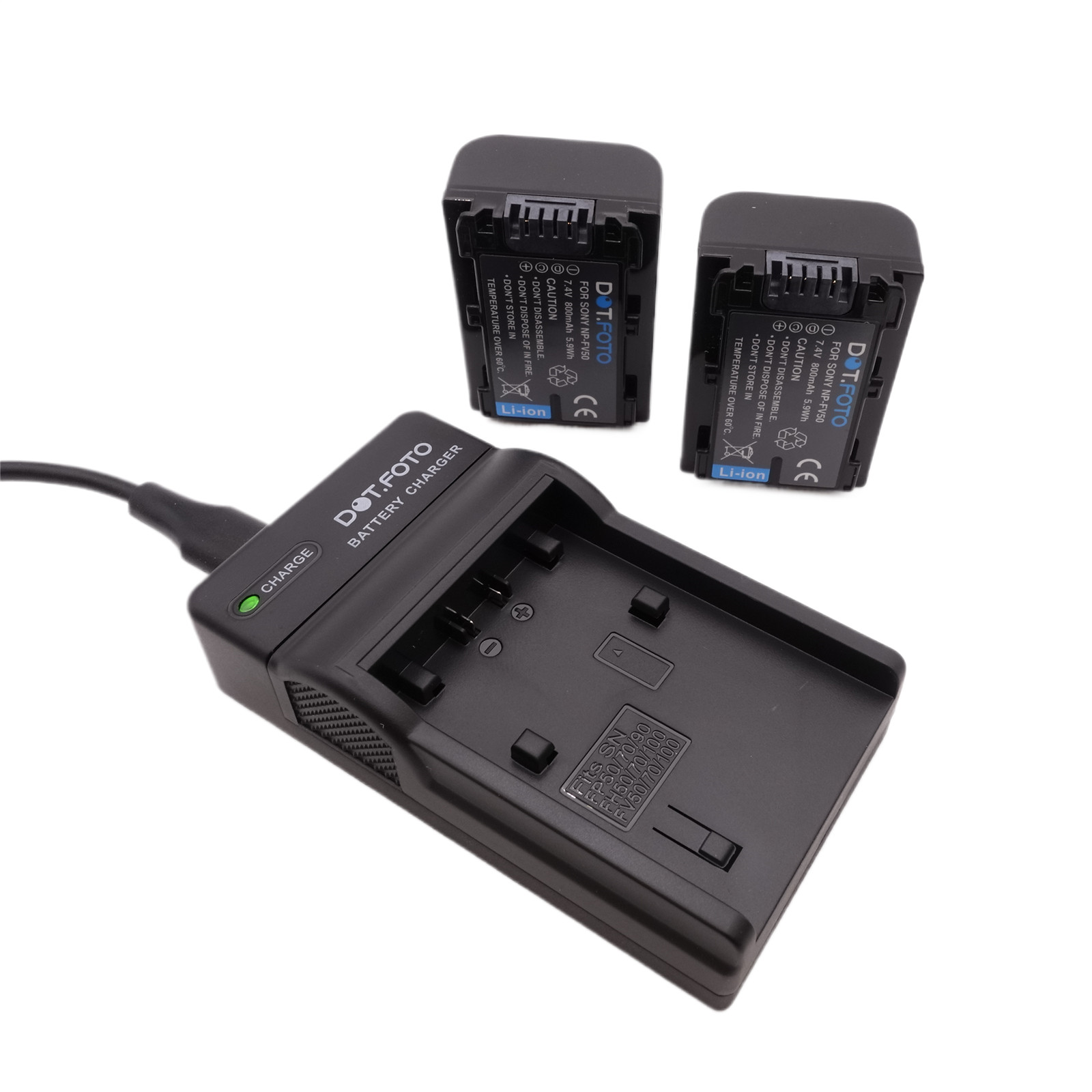 2x NP-FV50 Battery & USB charger for Sony HDR-CX180 CX330 PJ540 XR160 XR550