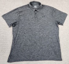 Under Armour Polo Shirt Mens Heatgear Loose Short Sleeve XXL 2XL Gray