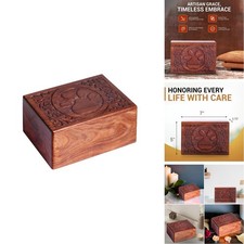 S.B.ARTS Wooden Urn Box for Human Ashes Pet - Medium 7" x 5" x 3.75"
