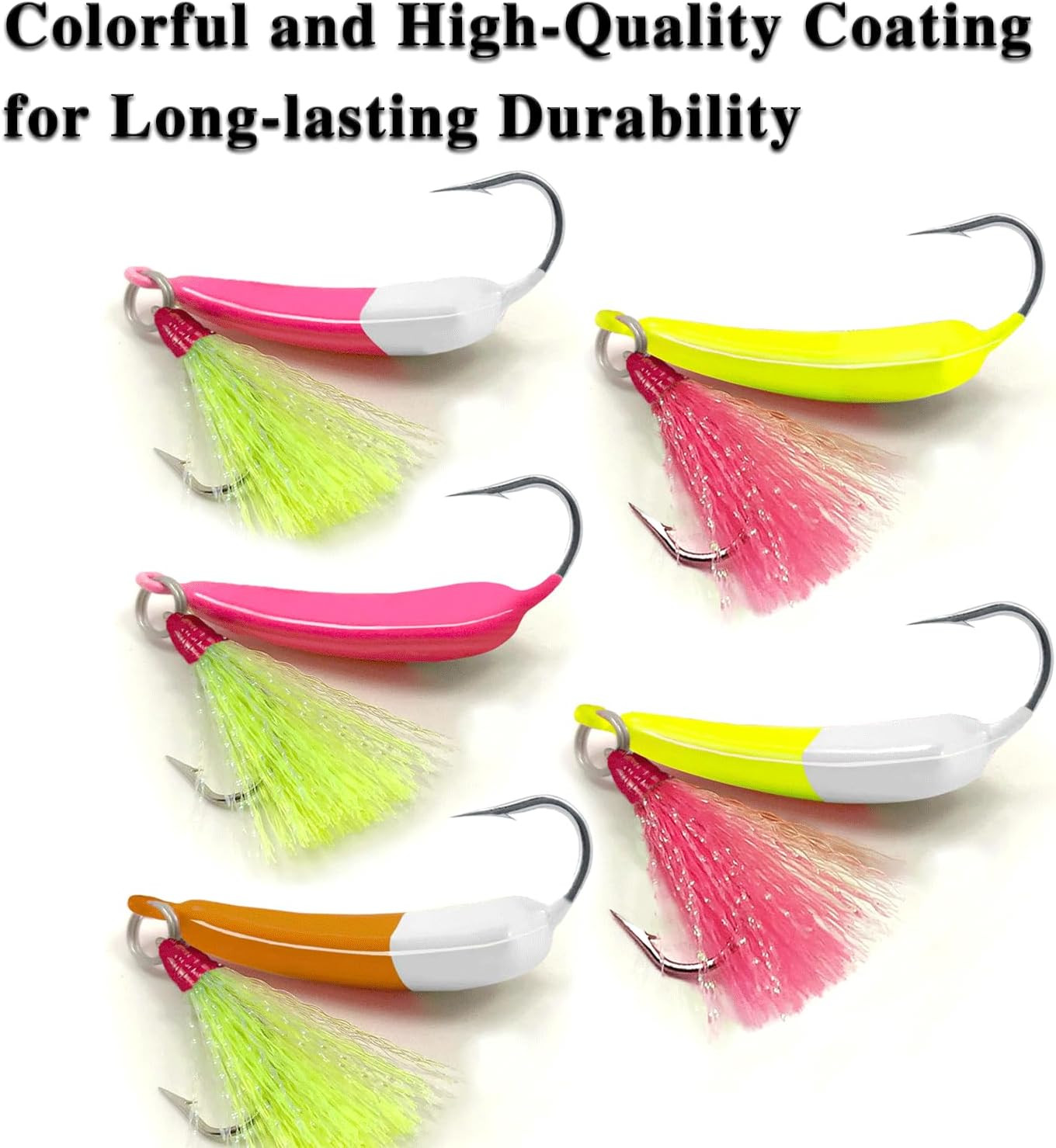 5 Pack Fishing Jig Heads, Swimbait Jigs Pompano Jigs with Teaser Hooks, Surf Fis - Image 5