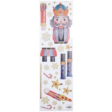 Holiday Nutcracker Soldier Christmas Wall Stickers Xmas Snowflake Door Decals