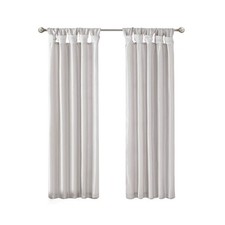 Madison Park Faux Silk Twisted Tab Top Curtains 50x95 Silver Solid Panel Modern