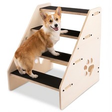 Dog Stairs Ramp, Wooden 4-Step Dog Ramp for Small/Medium/Older Dogs and Cats,...