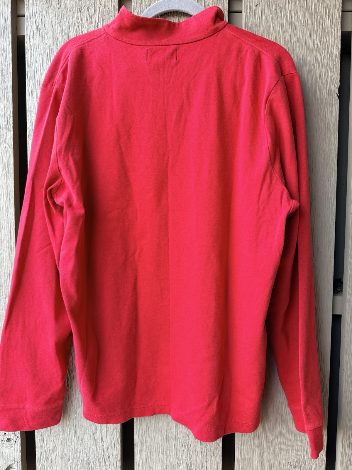 Ralph Lauren Men's XL Red Quarter Zip Long Sleeve Polo Shirt 💯% Pima Cotton thumbnail 2