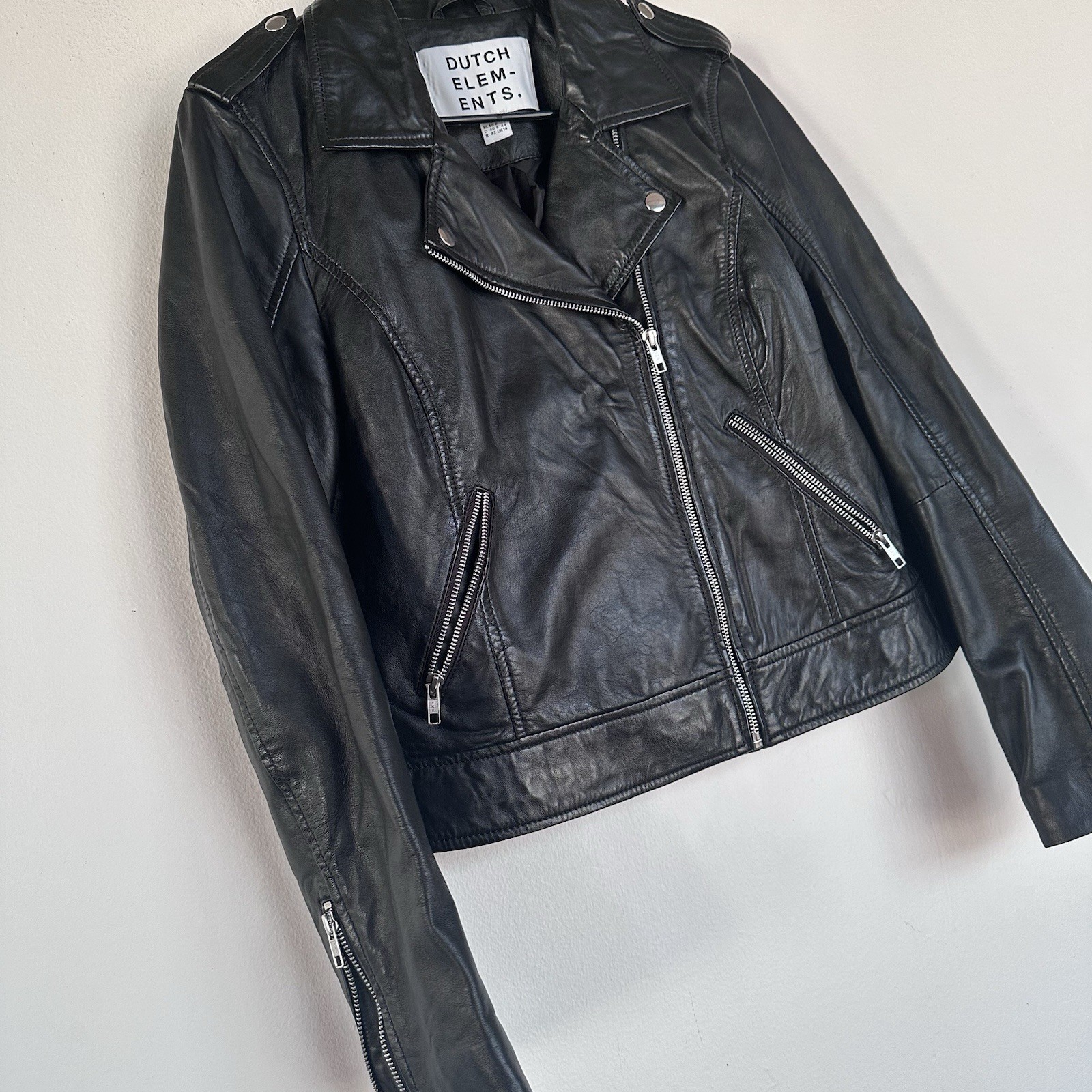 Dutch Elements Leather Jacket Black Motorcycle St… - image 6