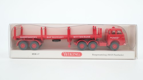 Wiking H0 051847 semirremolque de peldaño (MAN pausbacke) "Witten-Ruhr" | Condition: Gebraucht