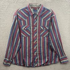Vintage Wrangler Western Pearl Snap Shirt Mens XL 90s USA Rodeo Cowboy Rancher