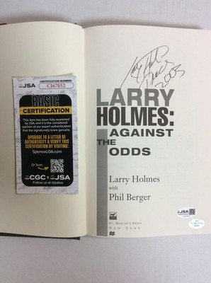LARRY HOLMES Against the Odds Signed Auto Boxing Autobiography Hardback JSA COA