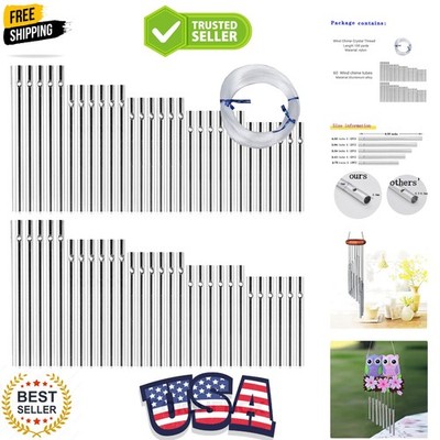 60 Pieces Wind Chime Tubes Parts Supplies Windchime String Metal Tubes for Cr...