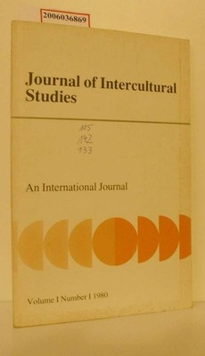 Journal of Intercultural Studies An International Journal * Volume I * Number I 