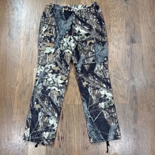 Vintage Mossy Oak Pants Mens L Brown Break Up Camo Water Repellent Cargo Pockets
