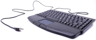 Keysonic ACK-540U Compact Keyboard w/ Built-In Trackpad USB Black Tested