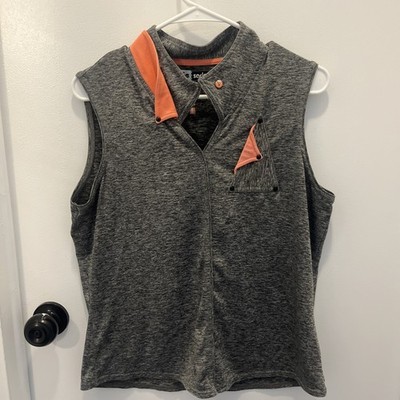 Jamie Sadock Size Large Heathered Gray with Peach Tank Top Athletic Golf