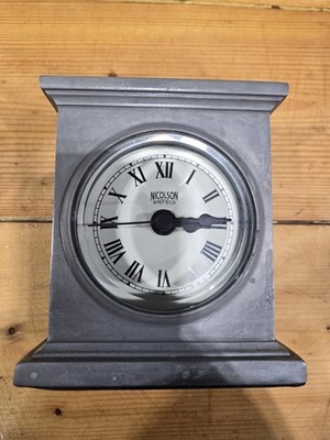 Shefield Nicolson Pewter 7  Clock ~ Restoration Hardware ~ Preowned~