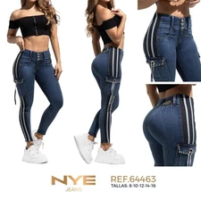 NYE JEANS COLOMBIANOS COLOMBIAN PUSH UP LEVANTA COLA BUTT LIFT SEXY SIZE 3 & 5