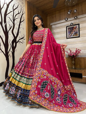 Indian Navratri Garba Lehenga Choli Heavy Muslin Cotton Ethnic Outfit