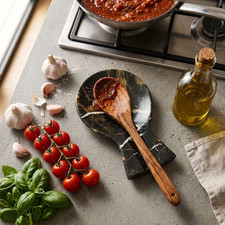 Premium Handmade marble spoon rest 8 inch, sturdy kitchen utensil holder