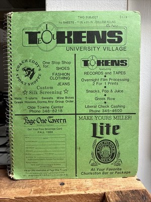Vintage College Notebook Eastern Illinois University Charleston IL Campus Dog