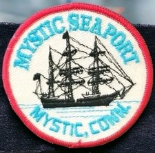 Mystic Seaport Connecticut Embroidered Patch vintage