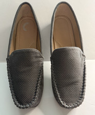 Journee Collection Women's Halsey Comfort Gray Perforated Loafer Sz 8
