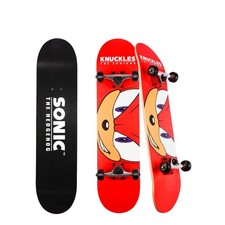 Sakar Sonic The Hedgehog Knuckles Skateboard with Printed Graphic Grip Tape. Gre